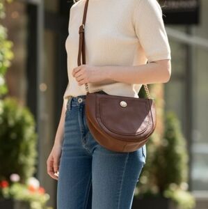 Steve Madden Brown Crossbody Bag with Gold Chain